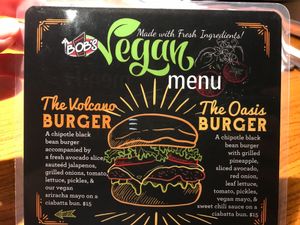 Their new Vegan Menu! at Bob's Burgers and Brew in Marysville