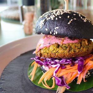 falafel Burger, Yummy. at The Art Club - Koh Samui Hospital in Koh Samui