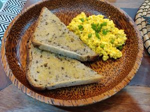 Tofu scramble and toast at The Art Club - Koh Samui Hospital in Koh Samui