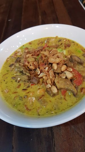 The Indo dish with meaty mushrooms. DELISH. at The Art Club - Koh Samui Hospital in Koh Samui