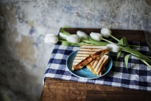Vegan Grilled Sandwich with homemade Antipasti and vegan Cheese at Kune in Leipzig