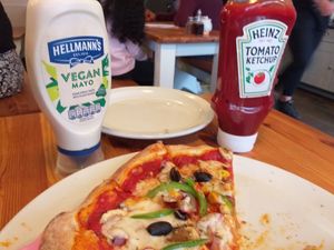 So nice to have vegan mayo available at Isis Pizzeria in Barmouth