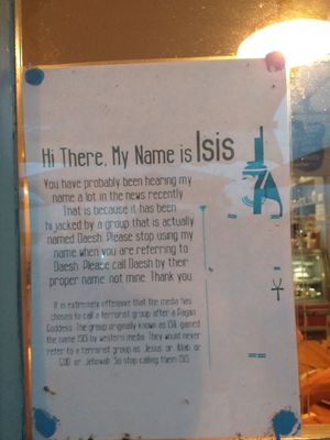 Nice explanation of the name at Isis Pizzeria in Barmouth