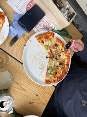 Vegan pizza  at Isis Pizzeria in Barmouth