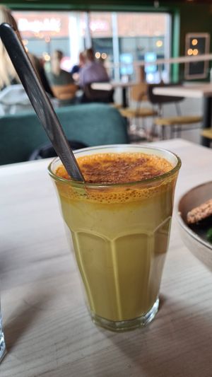 Golden Milk with Oat at Cafe OHA in Valby