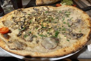 White pizza  at Pizza Express - Aldwych in London