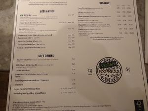 Menu at Pizza Express - Aldwych in London