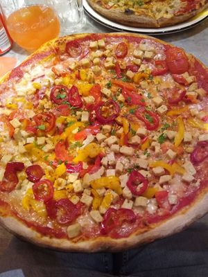 Sloppy pizza at Pizza Express - Aldwych in London