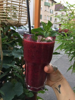 superfood smoothie, tasted yum, but like a normal berry smoothie  at Vietal Kitchen in Stuttgart