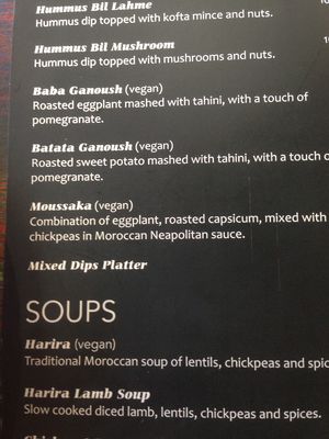 Dips and soups at Tagine Tapas and Grill in North Perth