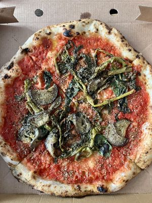 friarielli melanzana pizza   at Little Furnace in Liverpool