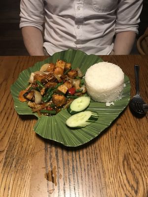 Chilli mushroom rice  at Thaikhun in Oxford