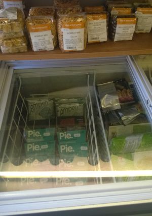 Freezer section at Food For Thought in Whitley Bay