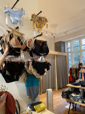 Women’s underwear and men’s clothing (in the back)  at Loveco - Schöneberg  in Berlin