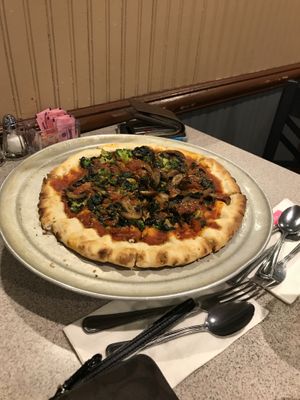 Vegan pizza   at The International Delight Cafe in Bellmore