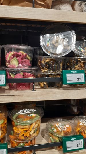 various vegan snacks - artisan at AMS - Albert Heijn in Schiphol