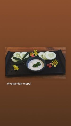 Cashew “cheese” spread  at Vegan Dairy Nepal in Kathmandu