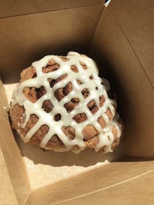 Cinnamon Roll w/ icing  at Sweet Elizabeth's Organics Bakery in Colorado Springs