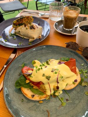 Veggs Benedict and the Burrito at Cafe Vie Sunshine Coast in Buderim
