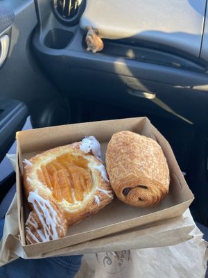 Apricot danish, chocolate croissant  at Cafe Vie Sunshine Coast in Buderim