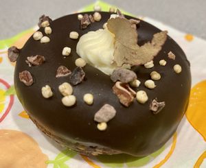 Choc-mint doughnut - DELICIOUS!  at Cafe Vie Sunshine Coast in Buderim