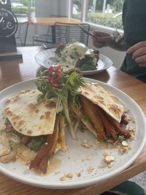 “Duck” pancakes   at Cafe Vie Sunshine Coast in Buderim