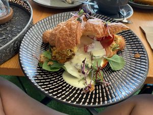 Veggs with facon!!  at Cafe Vie Sunshine Coast in Buderim