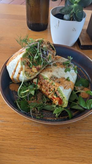 5/5 breaky burrito. One half is as big as my pix 5 phone. at Cafe Vie Sunshine Coast in Buderim