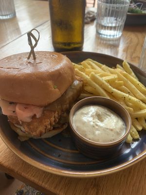 Chycken kastu burger with lovely Japanese curry sauce. Food it still fantastic since new management took over end of 2022.  at Cafe Vie Sunshine Coast in Buderim