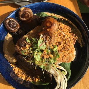 Mushrooms & baba ganoush  at Cafe Vie Sunshine Coast in Buderim