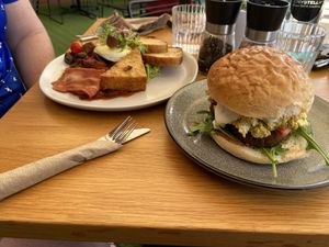 Brioche breakfast burger  at Cafe Vie Sunshine Coast in Buderim