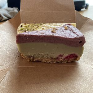 Matcha raspberry cake  at Sublimmme in Bucharest