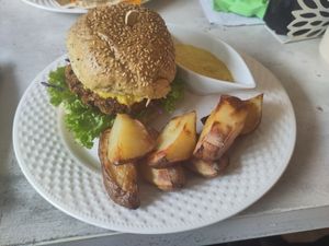 Sweet Mustard Burger at Sublimmme in Bucharest