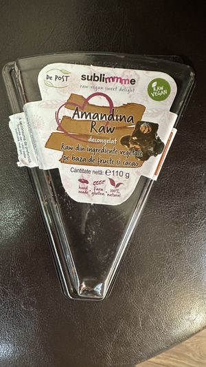 Raw vegan amandina - ordered online  at Sublimmme in Bucharest