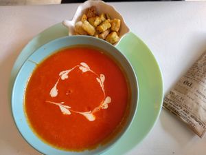 Tomato soup at Sublimmme in Bucharest