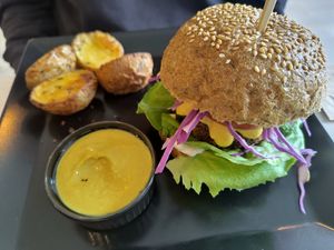 Protein burger at Sublimmme in Bucharest