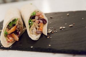 vegan wrap at Sublimmme in Bucharest