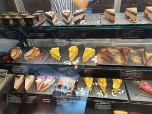 Cake selection at Sublimmme in Bucharest