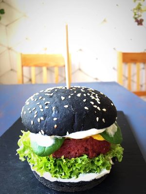 Beyond Meat Burger with homemade mustard sauce! at Sublimmme in Bucharest