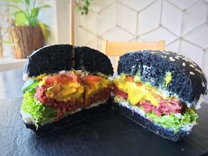 Beyond Meat Burger....absolutely divine! at Sublimmme in Bucharest