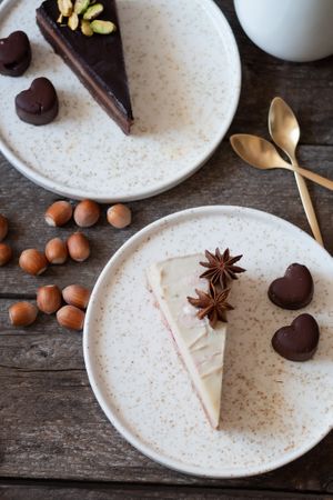 Vegan cakes with chocolate and vanilla at Sublimmme in Bucharest