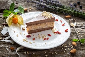 Energy boost cake, with peanuts, caramel and chocolate at Sublimmme in Bucharest