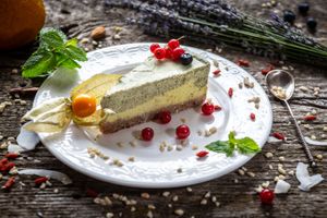 Limonette cake with lemon and poppy at Sublimmme in Bucharest