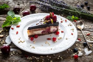 Delight with white chocolate, black chocolate and raspberry at Sublimmme in Bucharest