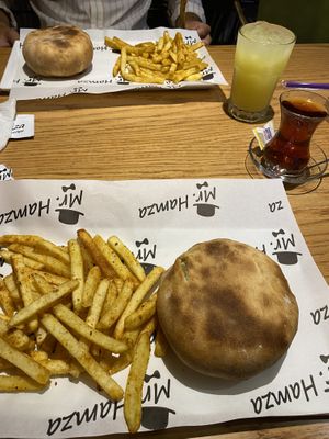 Burgers and small fries  at Mr Hamza in Istanbul