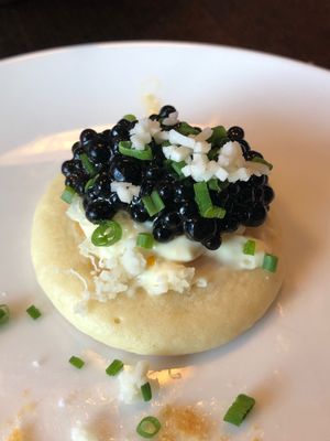 Assembled caviar at Sans in Brooklyn