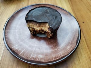 Dark chocolate peanut cake. at Alma Natura in Medellin