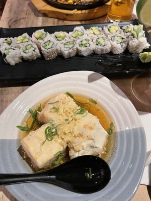  Agedashi tofu, cucumber roll and avocado roll  at Doraku in Honolulu