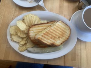 Sun dried tomato grilled cheesee  at Vegan East in Minneapolis
