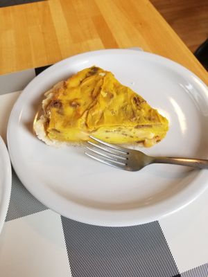 Bacon and cheese quiche at Vegan East in Minneapolis